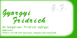 gyorgyi fridrich business card
